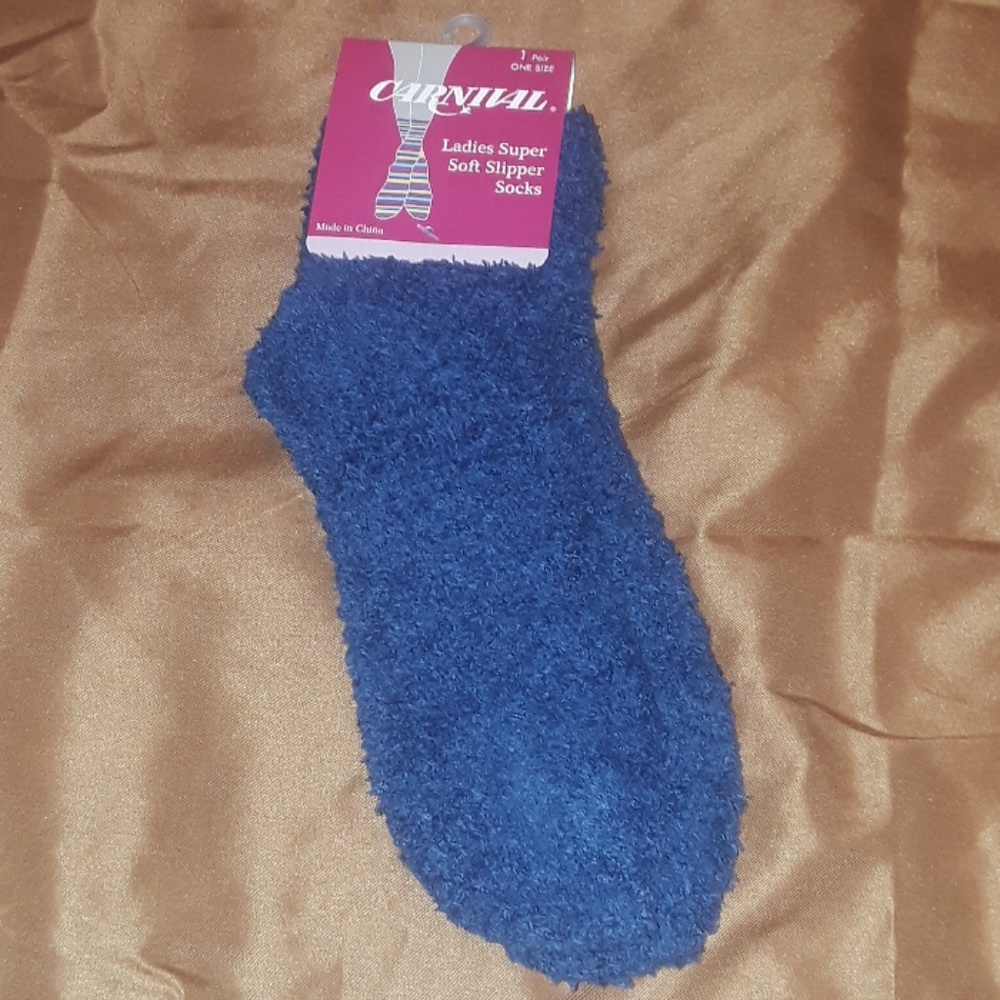 * Carnival Ladies Super Soft Slipper SOCKS NAVY